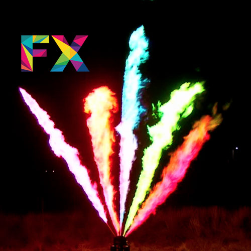 flamas multicolor, eventos, bodas, conciertos